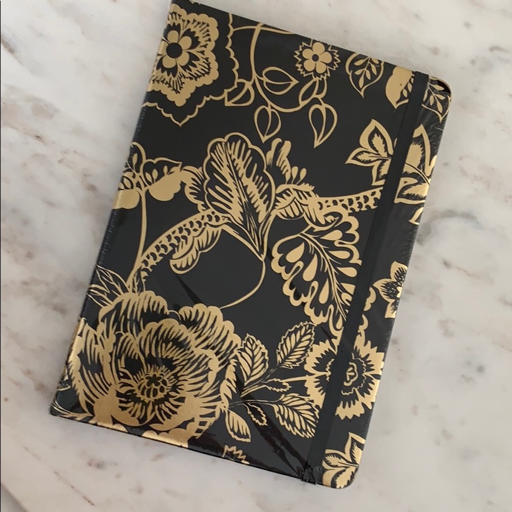 Vera Bradley Dotted Journal Vines Floral Black & Gold
